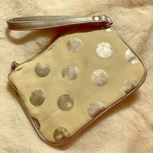 American Eagle Canvas Polka Dot Wristlet